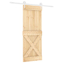 vidaXL Csúszó ajtó Természetes és Fehér 80 x 210 cm Szilárd Fenyőfa