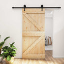 vidaXL Csúszó ajtó Természetes és Fekete 95 x 210 cm Szilárd Fenyőfa
