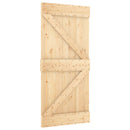 vidaXL Csúszó ajtó Természetes és Fekete 95 x 210 cm Szilárd Fenyőfa