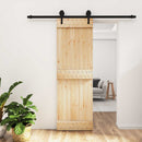 vidaXL Csúszó ajtó Természetes és Fekete 70 x 210 cm Szilárd Fenyőfa