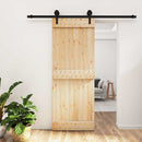 vidaXL Csúszó ajtó Természetes és Fekete 80 x 210 cm Szilárd Fenyőfa