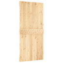 vidaXL Csúszó ajtó Természetes és Fekete 95 x 210 cm Szilárd Fenyőfa