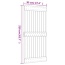vidaXL Csúszó ajtó Természetes és Fekete 95 x 210 cm Szilárd Fenyőfa