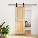vidaXL Csúszó ajtó Természetes és Fekete 70 x 210 cm Szilárd Fenyőfa