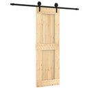 vidaXL Csúszó ajtó Természetes és Fekete 70 x 210 cm Szilárd Fenyőfa