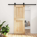 vidaXL Csúszó ajtó Természetes és Fekete 80 x 210 cm Szilárd Fenyőfa