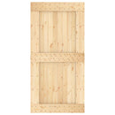 vidaXL Csúszó ajtó Természetes és Fekete 100 x 210 cm Szilárd Fenyőfa