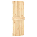 vidaXL Csúszó ajtó Természetes és Fekete 80 x 210 cm Szilárd Fenyőfa