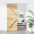 vidaXL Csúszó ajtó Természetes és Fehér 85 x 210 cm Szilárd Fenyőfa