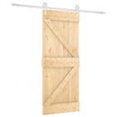 vidaXL Csúszó ajtó Természetes és Fehér 85 x 210 cm Szilárd Fenyőfa