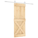 vidaXL Csúszó ajtó Természetes és Fehér 90 x 210 cm Tömör Fenyőfa