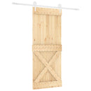 vidaXL Csúszó ajtó Természetes és Fehér 100 x 210 cm Tömör Fenyőfa