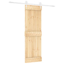 vidaXL Csúszó ajtó Természetes és Fehér 70 x 210 cm Szilárd Fenyőfa