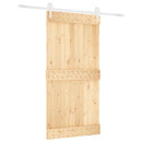 vidaXL Csúszó ajtó Természetes és Fehér 100 x 210 cm Szilárd Fenyőfa