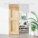 vidaXL Csúszó ajtó Természetes és Fehér 70 x 210 cm Szilárd Fenyőfa