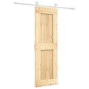 vidaXL Csúszó ajtó Természetes és Fehér 70 x 210 cm Szilárd Fenyőfa