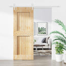 vidaXL Csúszó ajtó Természetes és Fehér 80 x 210 cm Szilárd Fenyőfa