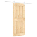 vidaXL Csúszó ajtó Természetes és Fehér 85 x 210 cm Szilárd Fenyőfa