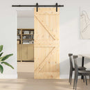 vidaXL Csúszó ajtó NARVIK Természetes és Fekete 70 x 210 cm (152,5 cm)