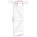 vidaXL Csúszó ajtó NARVIK Természetes és Fekete 70 x 210 cm (152,5 cm)