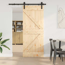 vidaXL Csúszó ajtó NARVIK Természetes és Fekete 85 x 210 cm (152,5 cm)