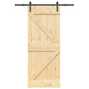 vidaXL Csúszó ajtó NARVIK Természetes és Fekete 85 x 210 cm (152,5 cm)
