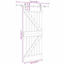 vidaXL Csúszó ajtó NARVIK Természetes és Fekete 85 x 210 cm (152,5 cm)
