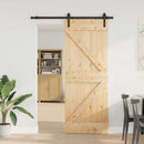 vidaXL Csúszó ajtó NARVIK Természetes és Fekete 80 x 210 cm (152,5 cm)