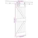 vidaXL Csúszó ajtó NARVIK Természetes és Fekete 70 x 210 cm (213,5 cm)