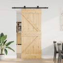 vidaXL Csúszó ajtó NARVIK 85 x 210 cm (152,5 cm) Természetes és Fekete