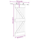 vidaXL Csúszó ajtó NARVIK 80 x 210 cm (152,5 cm) Természetes és Fekete