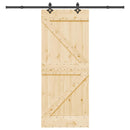 vidaXL Csúszó ajtó NARVIK Természetes és Fekete 85 x 210 cm (213,5 cm)