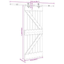vidaXL Csúszó ajtó NARVIK Természetes és Fekete 85 x 210 cm (213,5 cm)