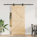 vidaXL Csúszó ajtó NARVIK Természetes és Fekete 95 x 210 cm (213,5 cm)