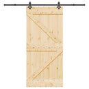 vidaXL Csúszó ajtó NARVIK Természetes és Fekete 95 x 210 cm (213,5 cm)