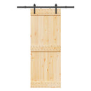 vidaXL Csúszó ajtó NARVIK Természetes és Fekete 80 x 210 cm (152,5 cm)