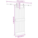vidaXL Csúszó ajtó NARVIK Természetes és Fekete 80 x 210 cm (213,5 cm)
