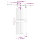vidaXL Csúszó ajtó NARVIK Természetes és Fekete 85 x 210 cm (213,5 cm)