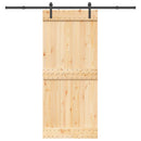vidaXL Csúszó ajtó NARVIK Természetes és Fekete 90 x 210 cm (213,5 cm)