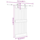 vidaXL Csúszó ajtó NARVIK Természetes és Fekete 95 x 210 cm (213,5 cm)