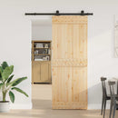 vidaXL Csúszó ajtó NARVIK Természetes és Fekete 80 x 210 cm (152,5 cm)