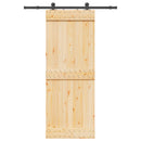 vidaXL Csúszó ajtó NARVIK Természetes és Fekete 80 x 210 cm (152,5 cm)