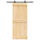 vidaXL Csúszó ajtó NARVIK Természetes és Fekete 85 x 210 cm (152,5 cm)