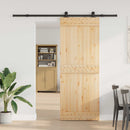 vidaXL Csúszó ajtó NARVIK 80 x 210 cm (213,5 cm) Természetes és Fekete
