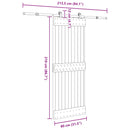 vidaXL Csúszó ajtó NARVIK 80 x 210 cm (213,5 cm) Természetes és Fekete