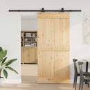 vidaXL Csúszó ajtó NARVIK Természetes és Fekete 95 x 210 cm (213,5 cm)