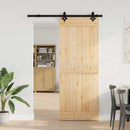 vidaXL Csúszó ajtó NARVIK Természetes és Fekete 80 x 210 cm (152,5 cm)