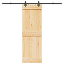 vidaXL Csúszó ajtó NARVIK Természetes és Fekete 70 x 210 cm (213,5 cm)