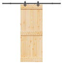 vidaXL Csúszó ajtó NARVIK Természetes és Fekete 80 x 210 cm (213,5 cm)