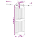 vidaXL Csúszó ajtó NARVIK Természetes és Fekete 80 x 210 cm (213,5 cm)